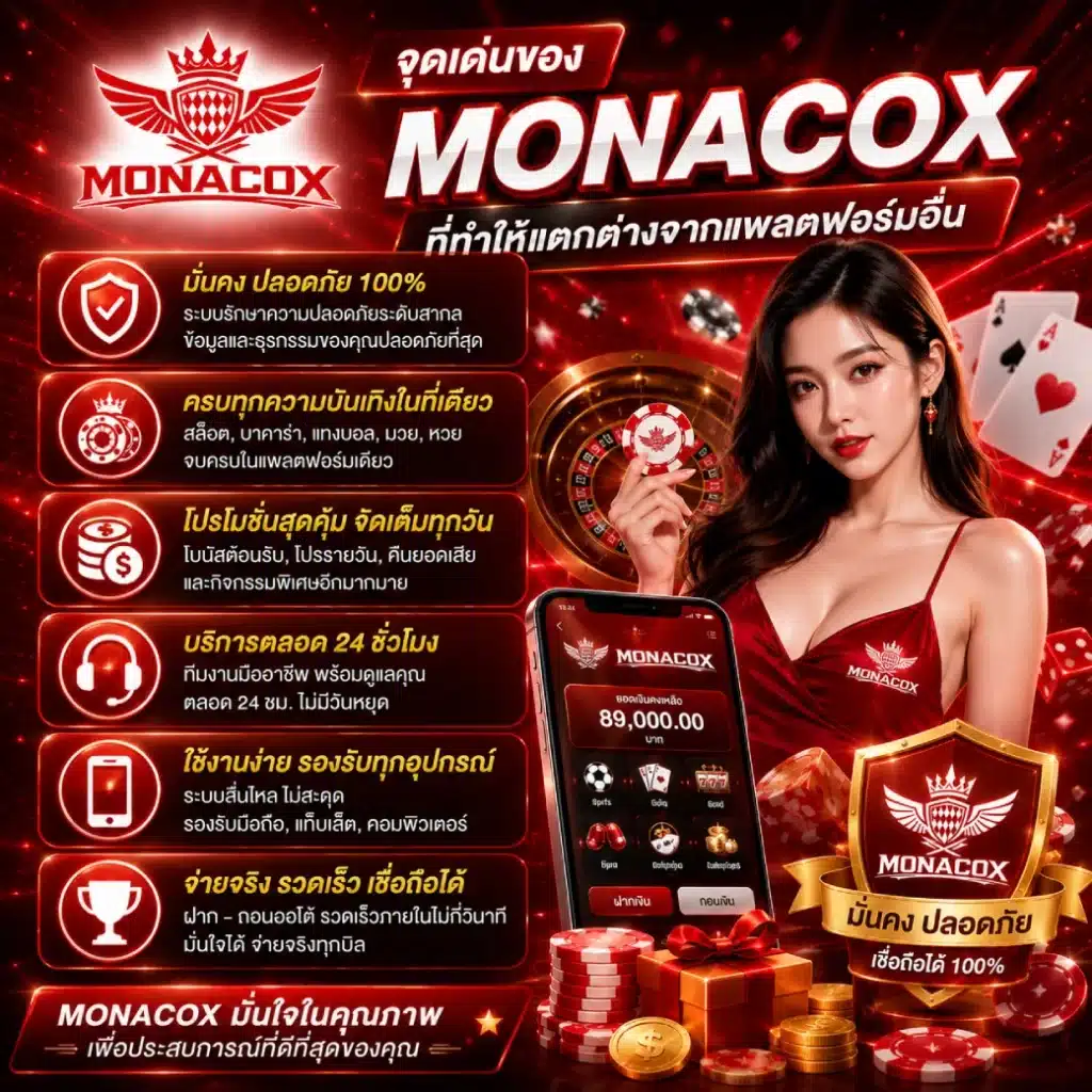 จุดเด่นของ MONACOX ที่ทำให้แตกต่างจากแพลตฟอร์มอื่น